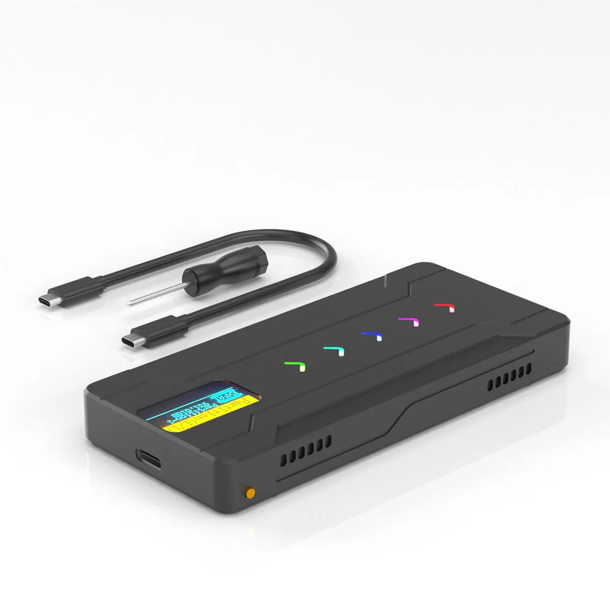 UTHA Intelligent Display M.2 Mobile Hard Disk Box 10GB Dual Protocol NVMe/NGFF Solid State Aluminum Alloy Shell
