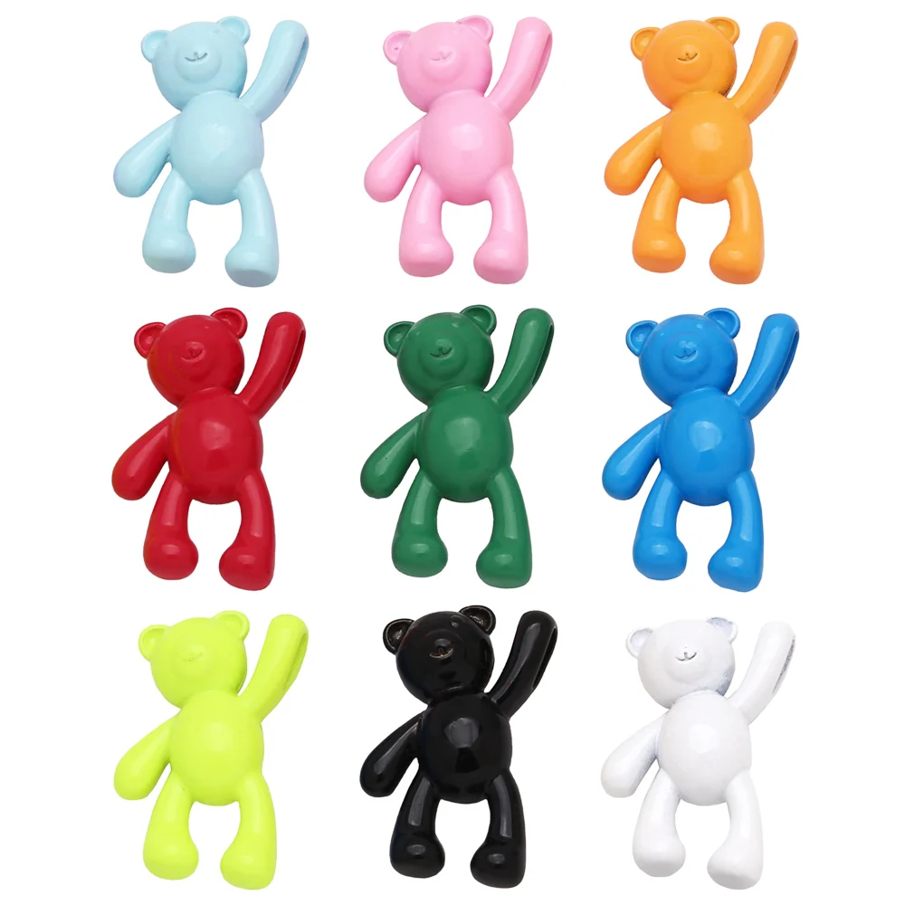 Clearance Trendy Multicolor Enamel Cute Bear Pendant for Necklaces Copper Gold Plated Jewelry Making Supplies Handmade pdtb620