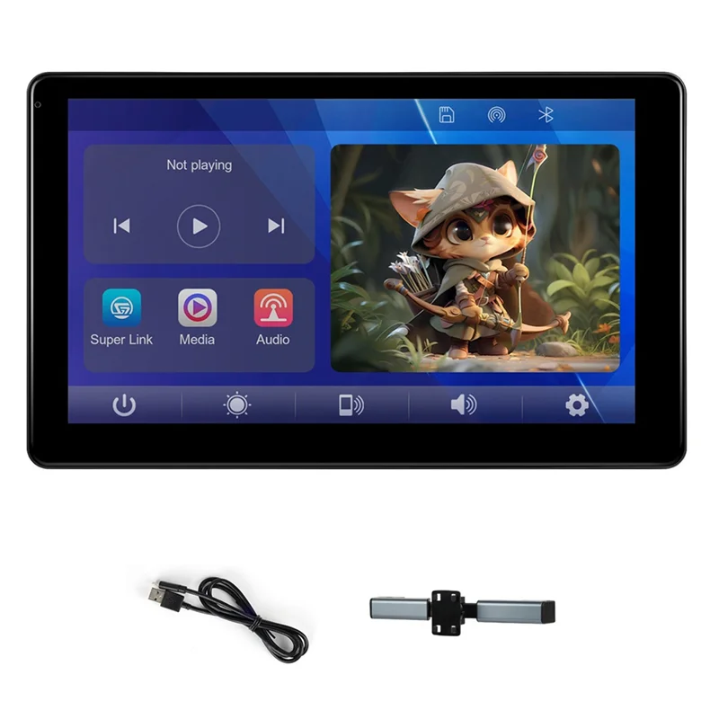 9-Zoll-Multifunktions-Auto-TV-Kopfstützenmonitor für den Rücksitz, IPS-Touchscreen-Video-Player mit Carplay Android Auto-T61C