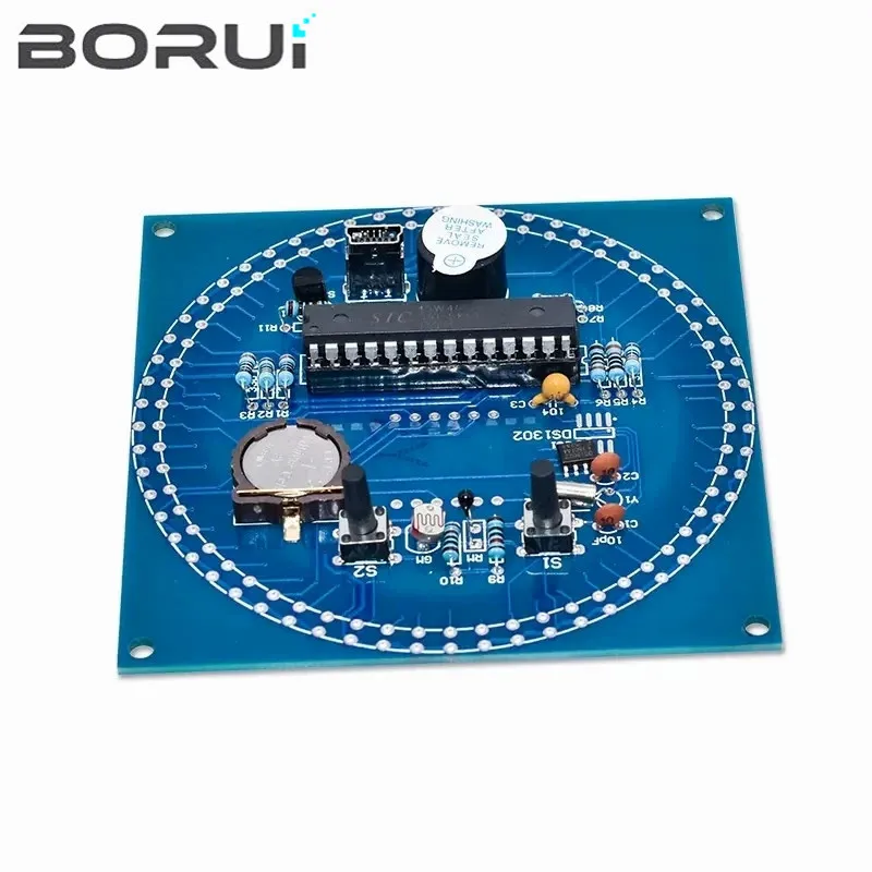 Obrotowy Alarm z wyświetlaczem LED zegar elektroniczny moduł wody lampa DIY zestaw kontroli temperatury światła DS1302 C8051 MCU STC15W408AS