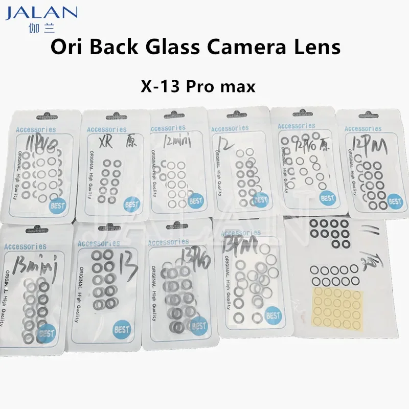 5 Set Rear Camera Lens for 11 12 13 Pro Max 12 13 Mini 12Pro 13Pro Back Glass Replacement Mian Camera Glass Back Cover Repair