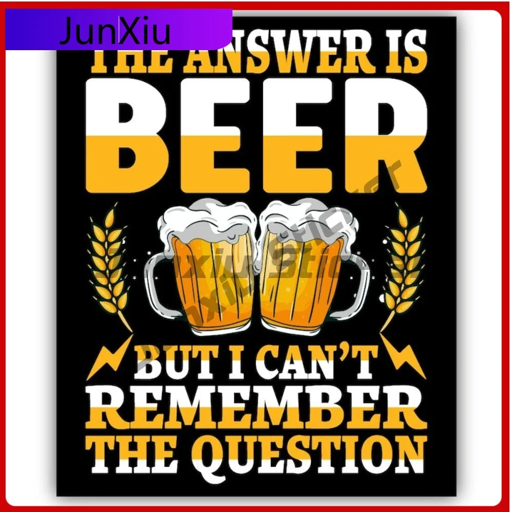

Vintage Sign Beer Is The Answer Vinyl Sticker Car Bumper Window Decal Scratch-proof Accessory Decorative Motorcycle Bumper Moto