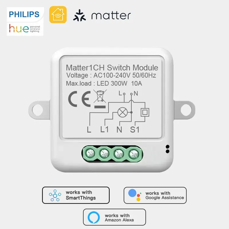 Smart Matter WiFi 1 CH Swtich Module DIY Bulb Circuit Breaker App Remoter Support Homekit Siri Google Home Alexa Voice Assistant