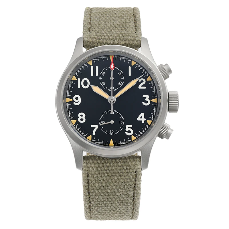 Militado ML1868KF Retro VK67 quartz chronograaf horloge roestvrijstalen behuizing 3 wijzerplaat waterdicht 100M multifunctioneel militair horloge