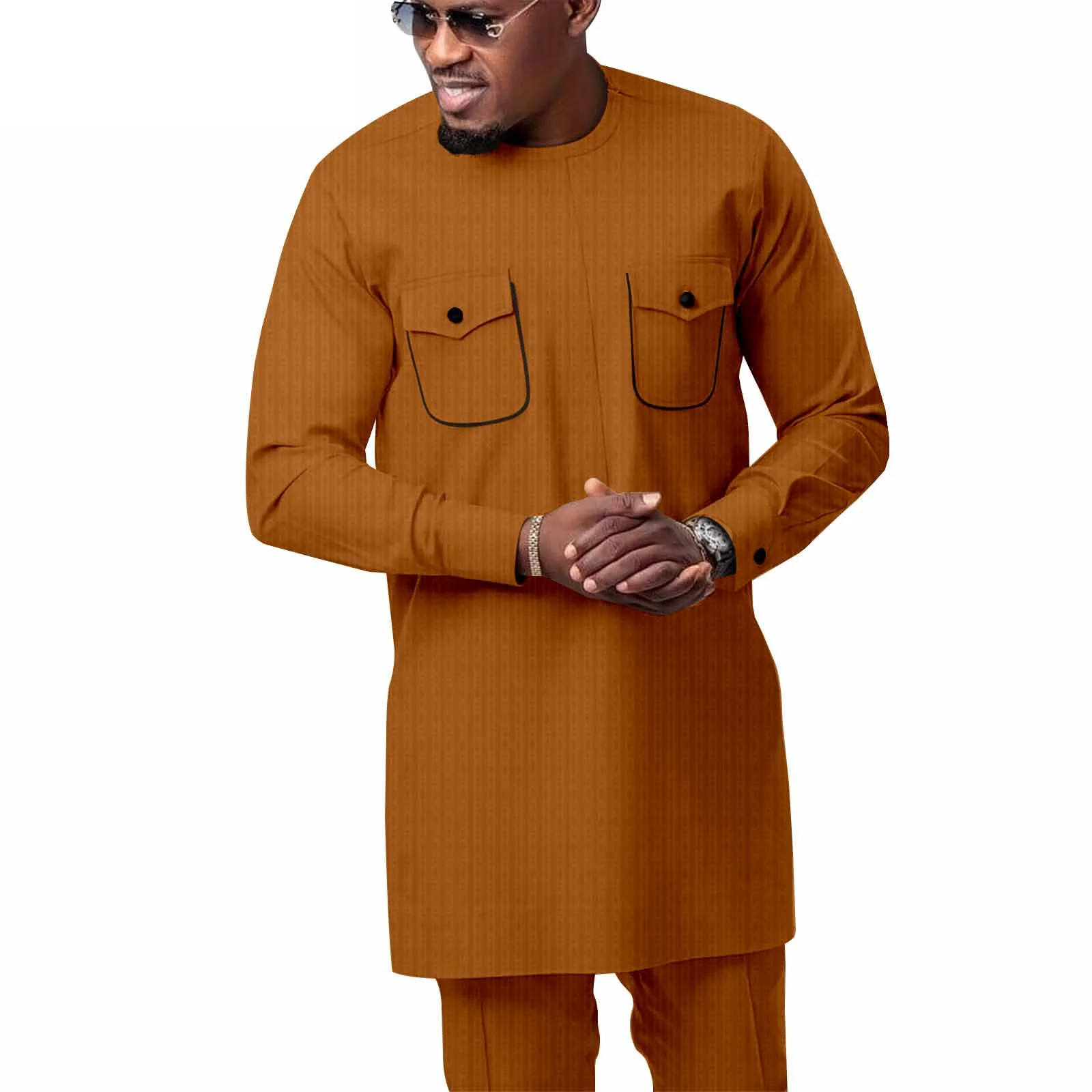 Venda! Novo kaftan elegante terno masculino africano de duas peças vestido agbada jaqueta e calças de casamento terno de casamento estilo étnico africano