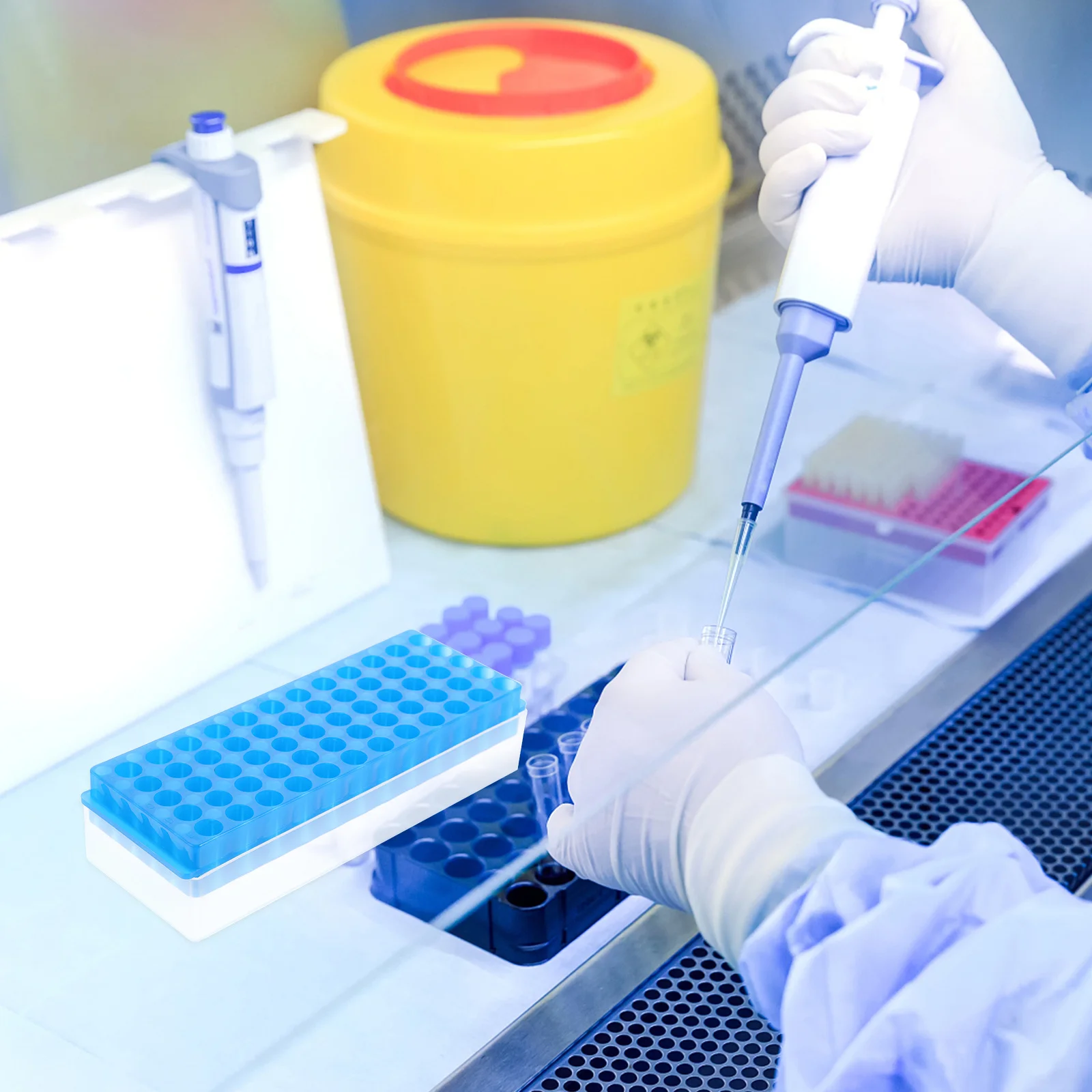 

1Pcs Laboratory Test Tube Holder Plastic 60-Hole Rack for Tubes 5ml 15ml Sample Organizer Test Tube Rack