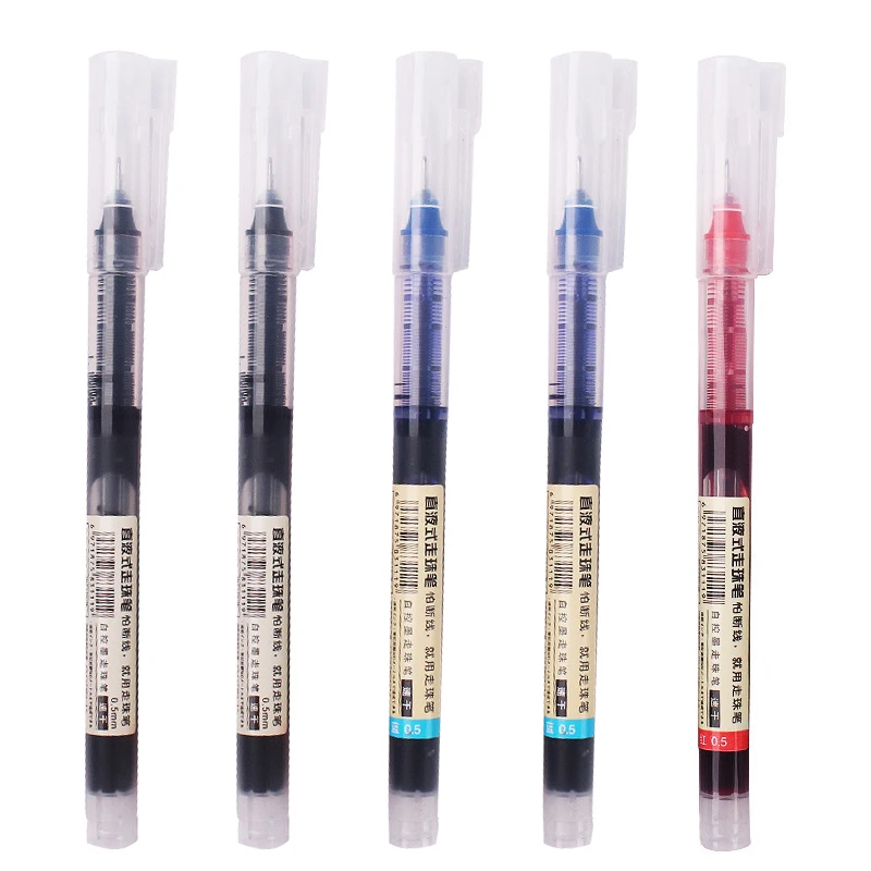 Needle Tip Gel Pen Set (5–10 pcs) Black/Blue/Red