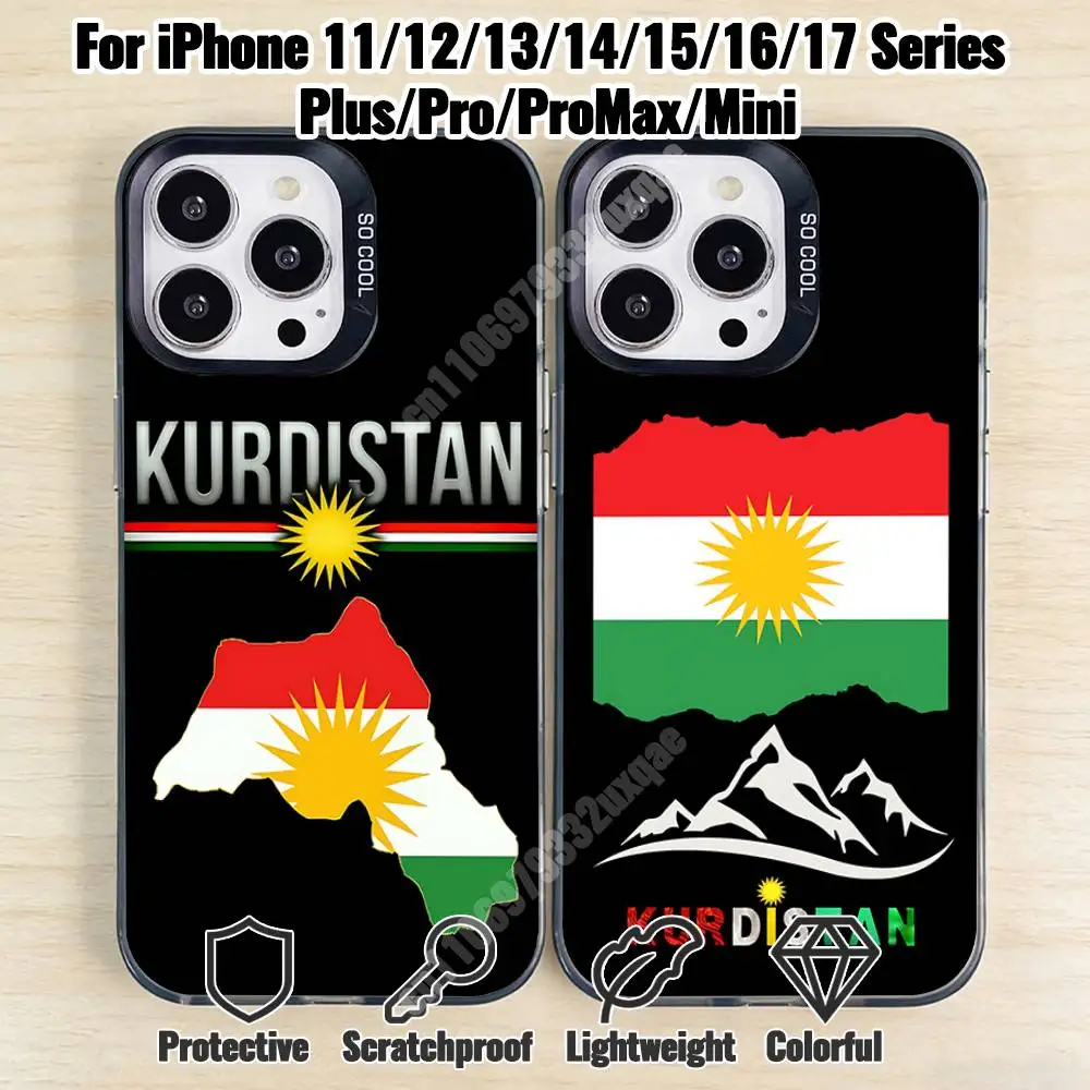 Kurdistan 21 Per Sun Flag Phone Case for iPhone 17 16 15 14 13 12 11 Pro Plus Max Mini X XS Air Stylish Cover