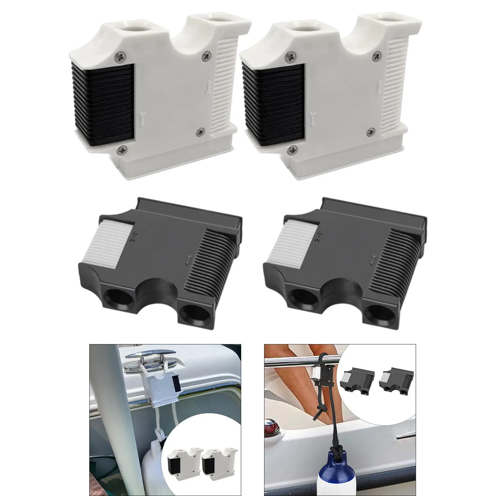 

Set of 2 Boat Rail Cleats for Fender Support Easy Setup for Pontoon