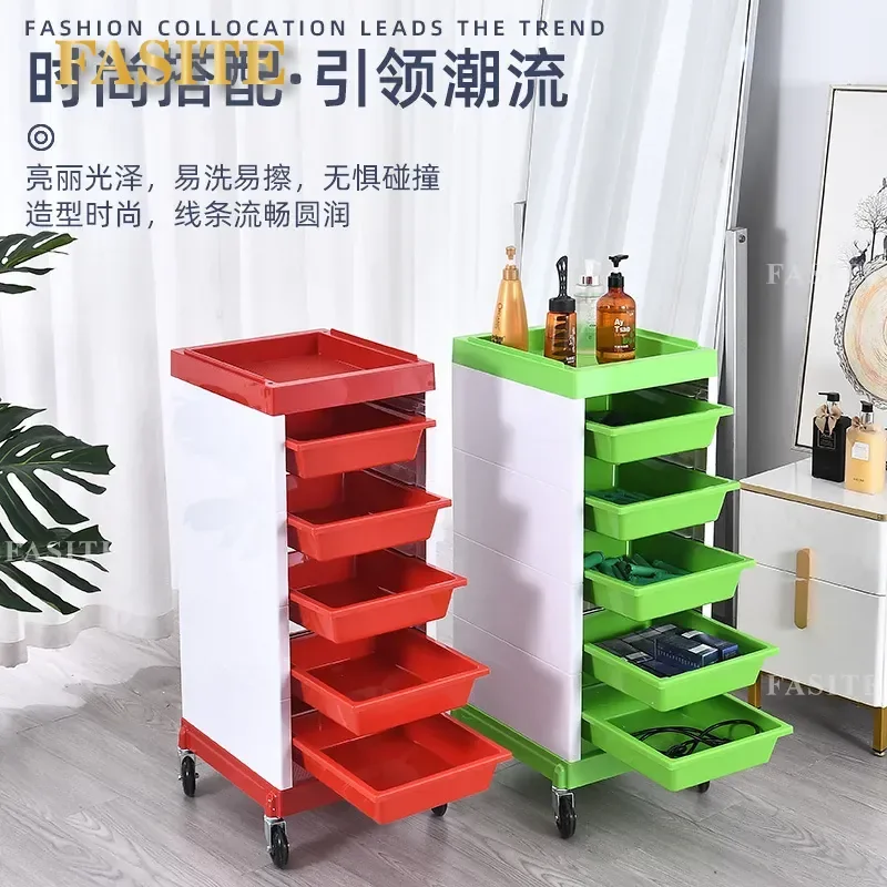 For Hair Beauty Cart Barber Shop Perm Dyeing Tool Trolley Hand Push Storage Cabinet Convenient Mobile Organizer
