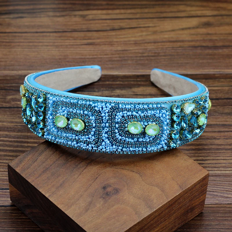 ربطات رأس بحجر الراين كريستال برتقالي كامل للنساء ، بوهو ، إكسسوارات شعر ساحرة ، فاخرة ، بلينغ #5