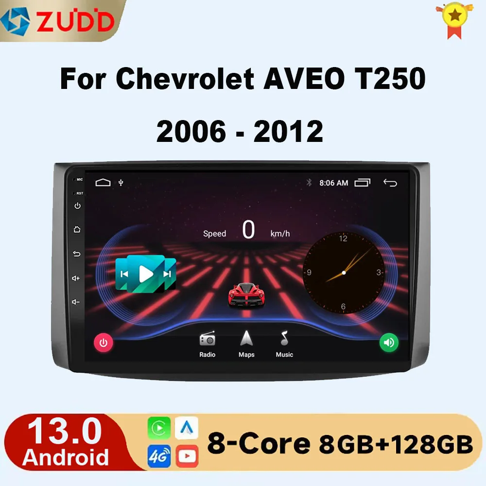 

Android 13.0 auto Car Radio GPS Navigation Multimedia Player 4G+WiFi Carplay Video 2din for Chevrolet AVEO T250 2006 - 2012