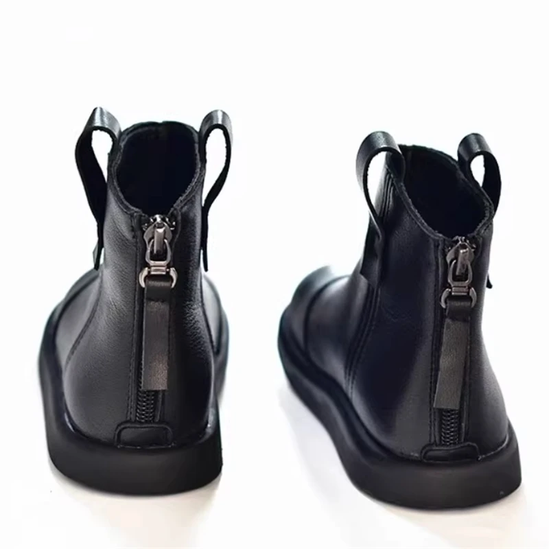 Zapatos para niños, botines de cuero genuino Chelsea informales para otoño e invierno, botas de montar de piel de vaca a la moda para bebés y niñas