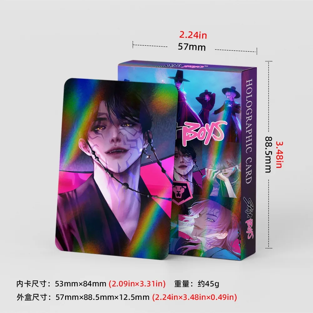 30st K-POP Demon Hunters Saja Boys holografische LOMO-kaarten Anime Colle Set - dubbelzijdige laser HD-fotokaarten met stickers