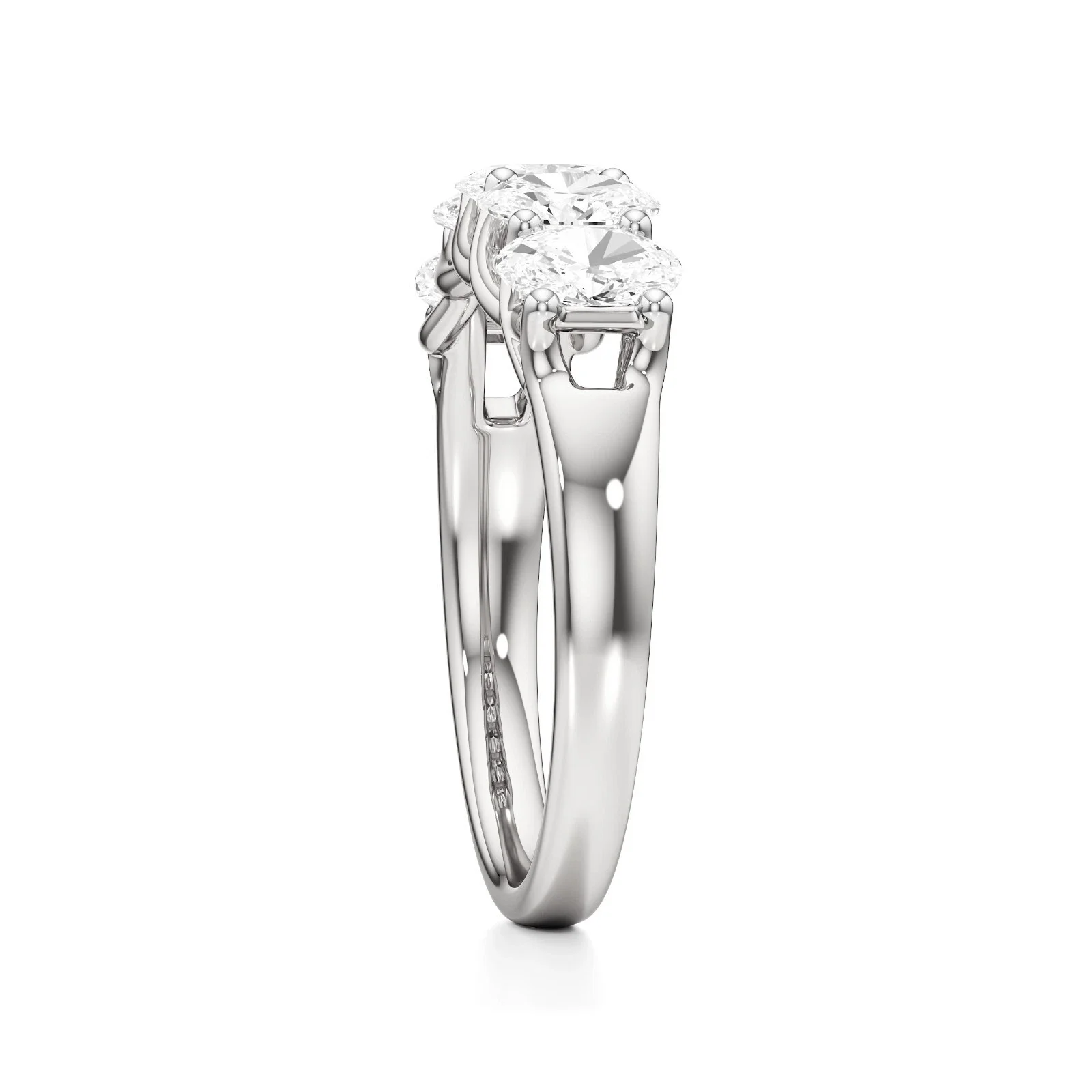 Hochwertiger Platin 950 Ovalschliff Laborgezüchteter Diamant-Verlobungsring 1,50 Karat Gesamtgewicht, 0,3 Karat pro Stein, Eleganter Damen-Brautring, Premium – Detail 9
