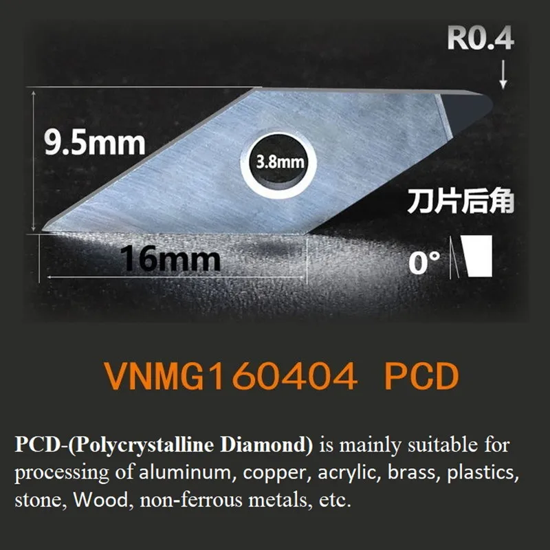 Imagem -06 - Diamante Pcd Cbn Torno Insere Vnmg160404 Vnmg160402 Vnmg 160408 Vnmt Vnga1604 Cnc Ferramentas de Torneamento Interno