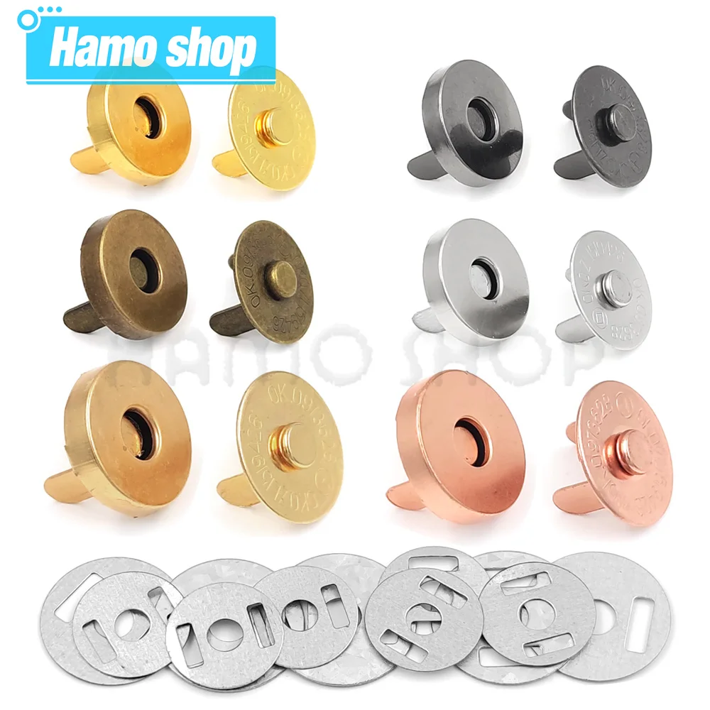 10sets/lot Magnetic Snap Fasteners Clasps Buttons Handbag Purse Wallet Craft Bags Parts Accessories Adsorption Buckle 14mm 18mm