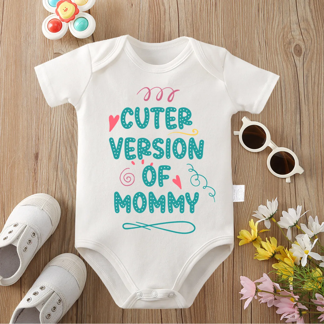 

We Are Happy Family Exquisite Print Cloths 100% Cotton Onesie Comfortable Bodysuit for Baby Jumpsuit for 0 To 12 Months Newborn