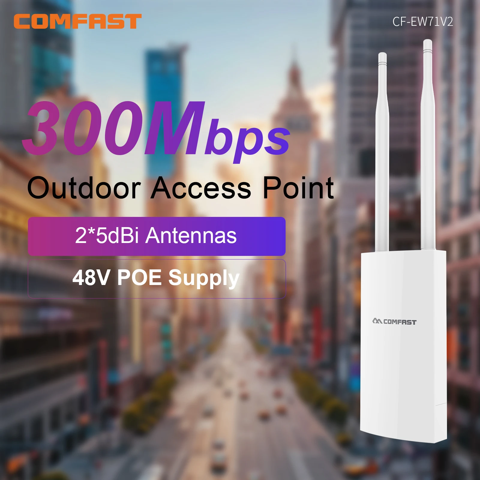 Comfast Outdoor Wireless WiFi Repeater Booster 2.4GHz 300Mbps WiFi Signal Amplifier Extender Access Point Network WiFi Repetidor