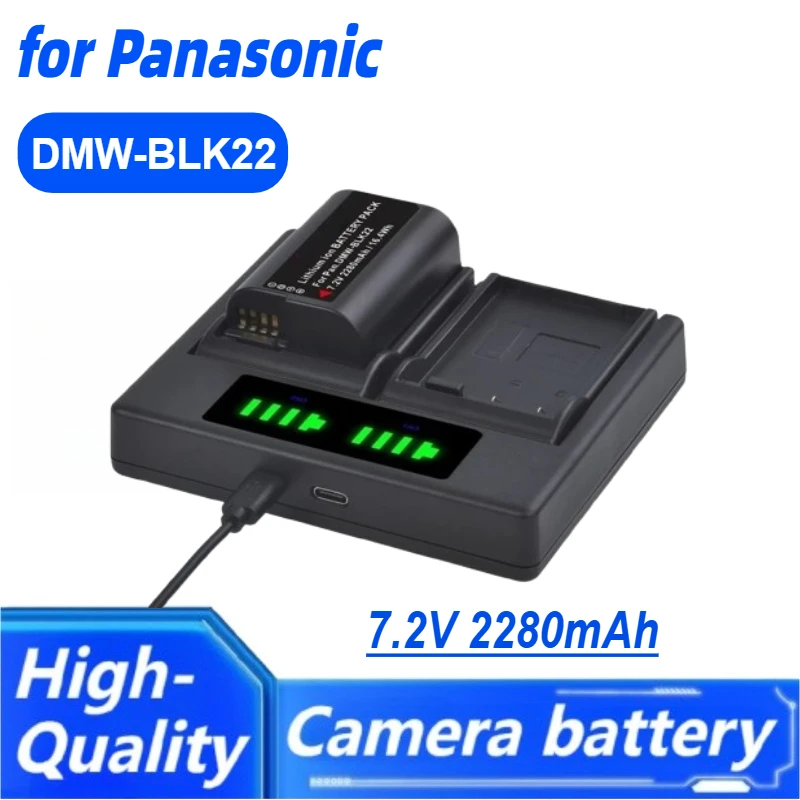 

DMW-BLK22 DMW BLK22 Battery+LED Dual Charger for Panasonic LUMIX DC-S5 DC-S5K Cameras