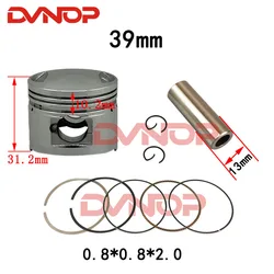 39mm Piston Kit Ring GY6 Moped 50cc 139QMB 139QMA Break Engine JALON STRADA TaoTao Peace Scooter Repair Parts TS-GY650