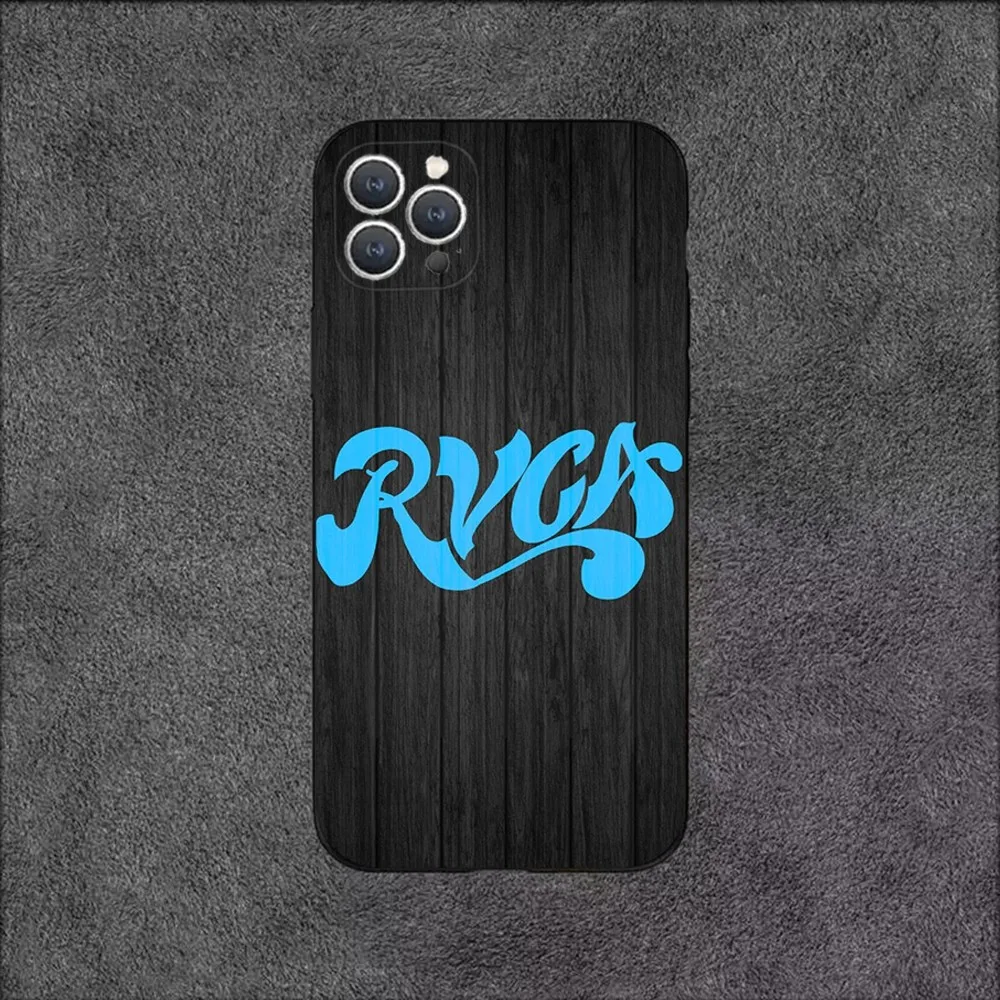 luxury R-RVCA-S Phone Case For iPhone 16,15,14,13,12,11,Plus,Pro Max,XS,X,XR,SE,Mini,8,7 Soft Silicone Black Cover