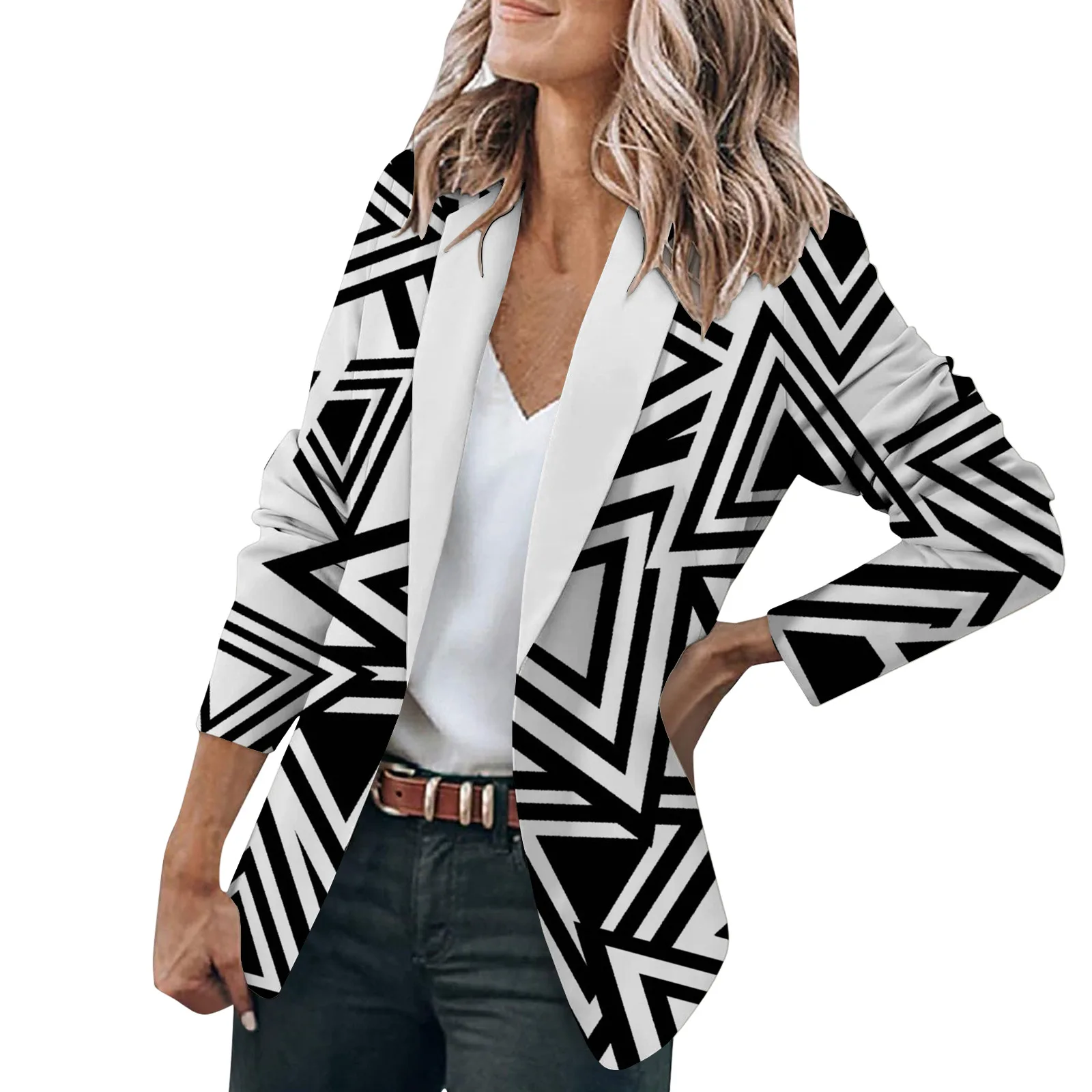 Women's 2023 New Digital Printed Small Suit Casual Fashion Versatile Commuting Jacket for Women Жакет Женский