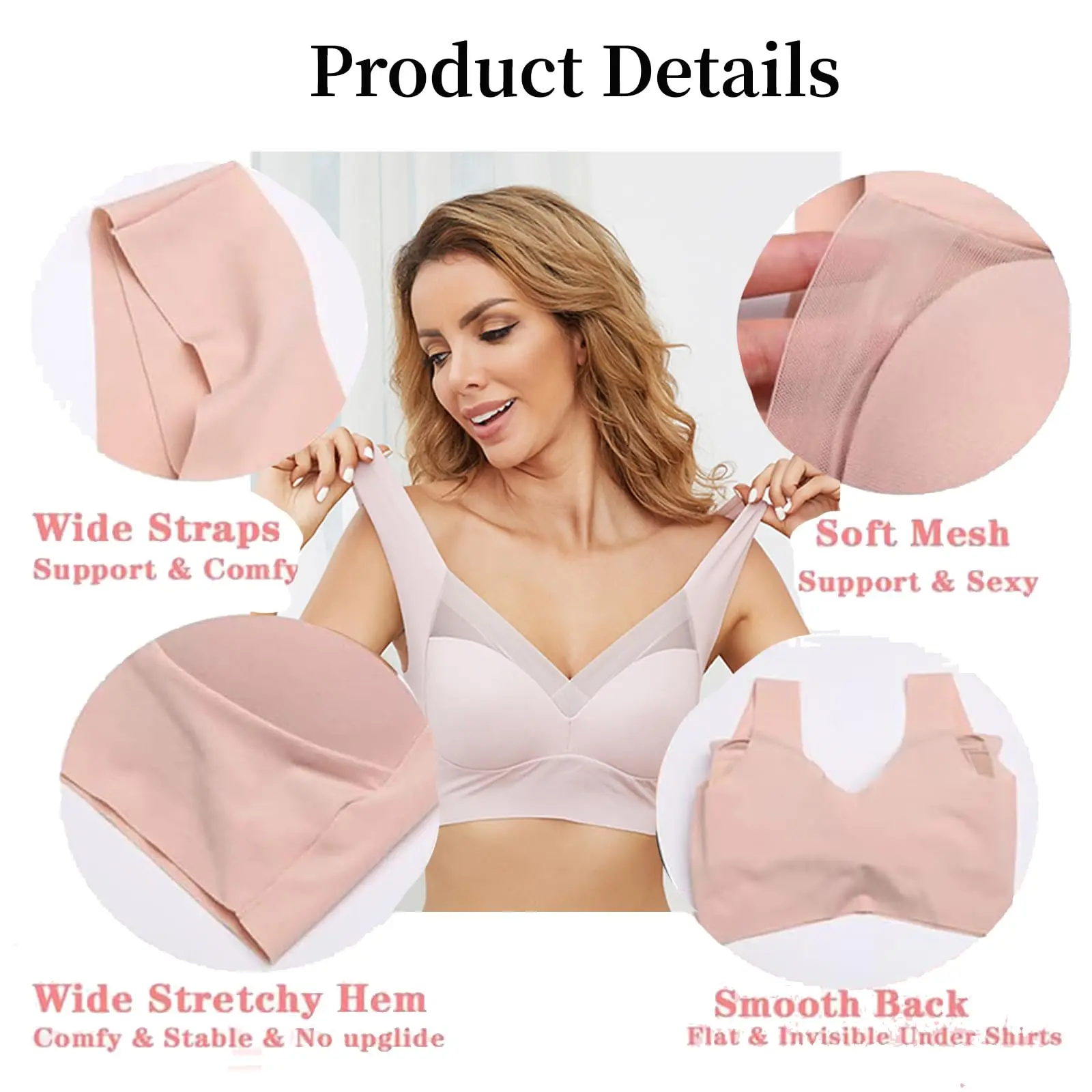 2pcs Seamless Lace Underwear Bra For Women Gym Fitness Exercise Top Bra Plus Size Bralette Push Up Cap Brasier Without Underwire