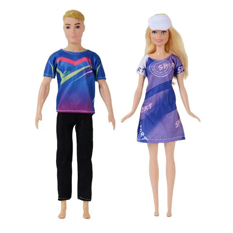 Moda Amante Esporte Roupas Crianças Brinquedos Miniatura Ken Doll Acessórios Vestido Coisas Para Barbie DIY Menina Pretend Play Game Presente