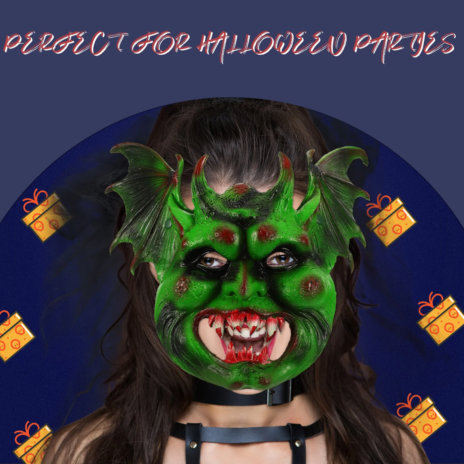 

Bat Cosplay Mask Halloween Party Supply Scary Animal Design Lightweight Comfortable PU Material for Stage Performance Festival