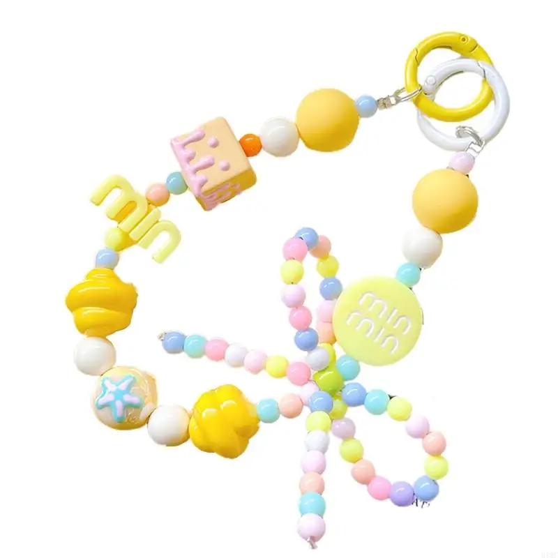 918C elegante pulseira contas plástico pulseira celular pingente joias corrente anti-perda