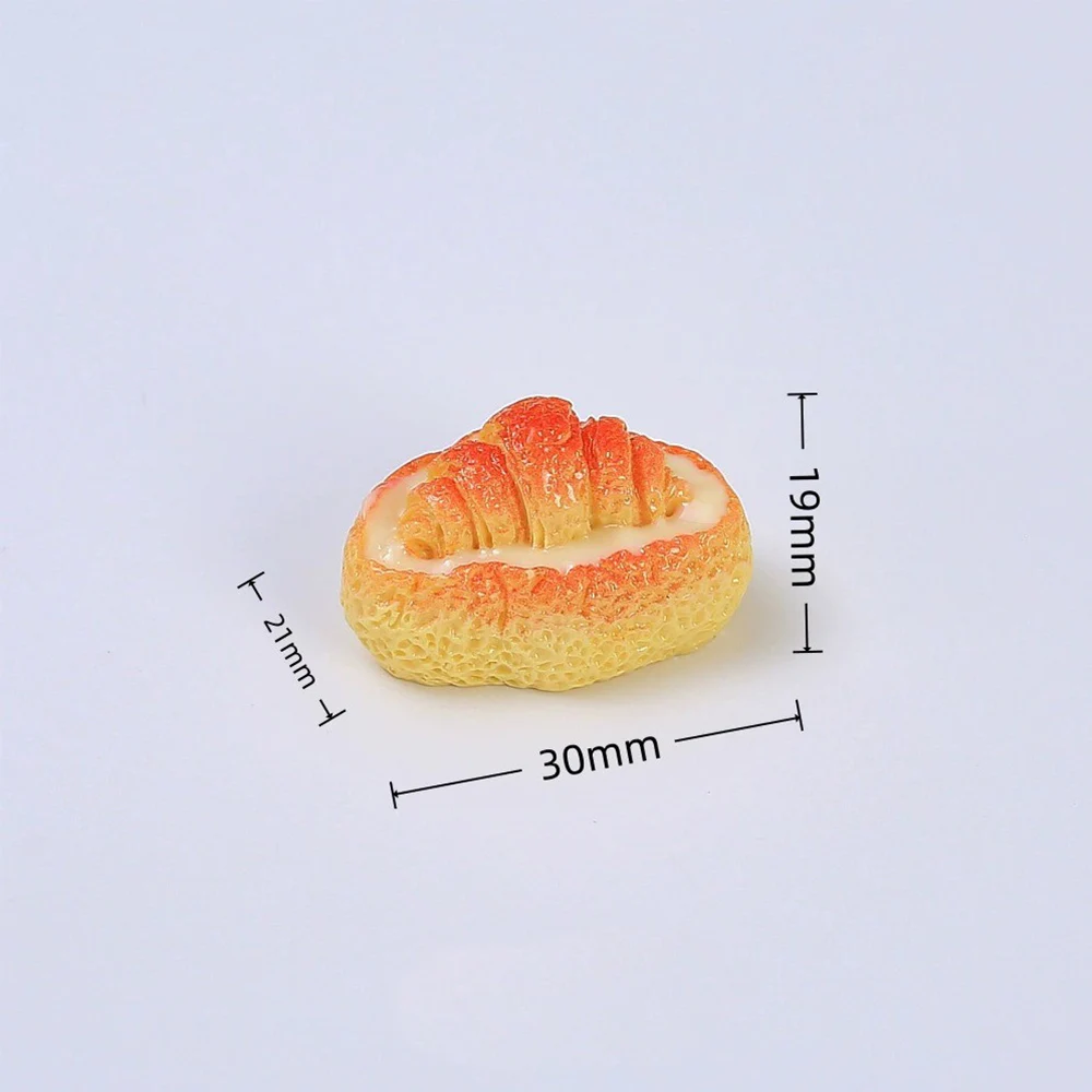 10PCS 19x30mm Croissant Series Miniature Flat Back Resin Cabochons For Hairpin Scrapbooking DIY Home Decor Craft Accessories
