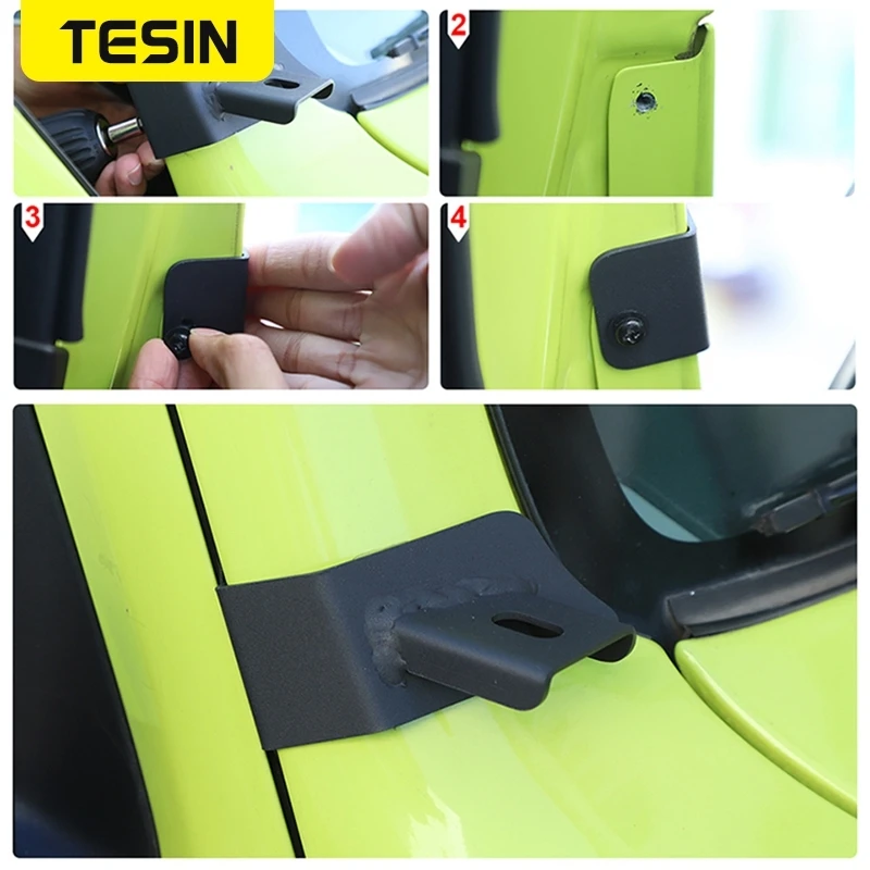 TESIN لسوزوكي جيمي JB74 2019 2020 2021 2022 2023 2024 2025 سيارة A-عمود LED العمل مصباح دعامة إضاءة جبل حامل الملحقات #4