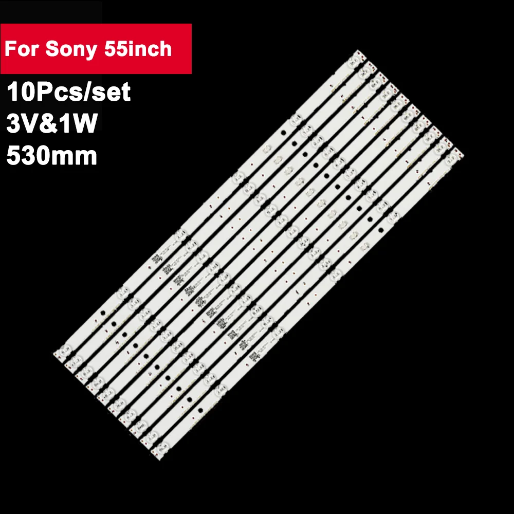 10pcs 530mm TV LED Backlight Strip For Sony 55inch L3-L-E5-BWP-S6 LM41-00727A KD-55X8000G KD-55X750H XBR-55X800G