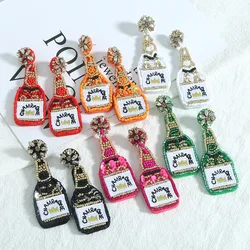 Girlgo Boho Handmade Beaded Earpieces Embroidery Earpieces Wine Bottle Shaped Earpieces Fashion Personality Earpieces for Women