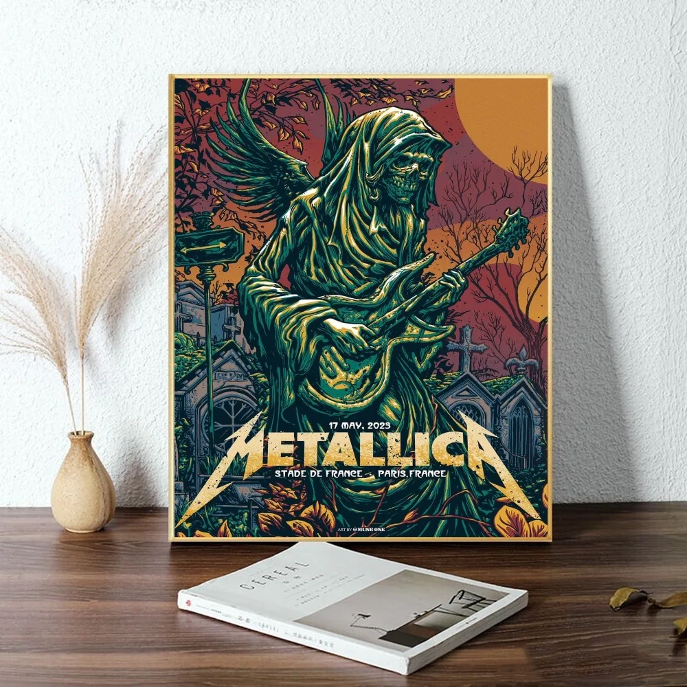 Rock M Metallica Poster 1PC Cartoon Pop Poster Paper Waterproof HD Sticker Bedroom Entrance Home Living Room Wall Decor