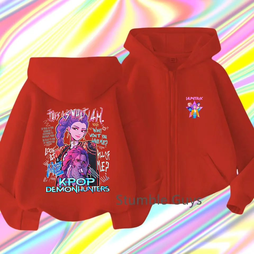 

2024 Y2k толстовки на молнии Kpop охотники на демонов пальто с капюшоном детская одежда детский свитшот для девочек и мальчиков толстовка на молнии детский повседневный топ
