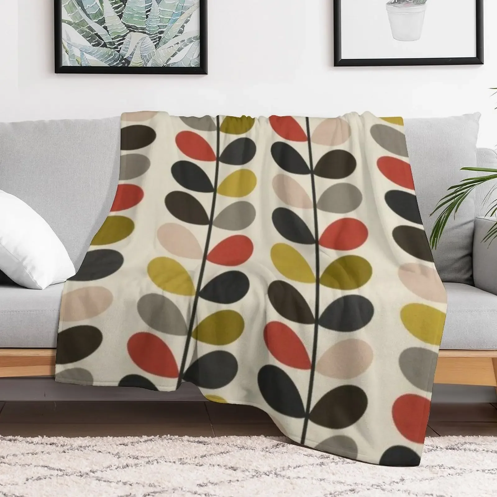 orla kiely multi stem,kiely pattern, orla kiely design,colorful multi stem ,No.2, Throw Blanket Summer Quilt Blankets