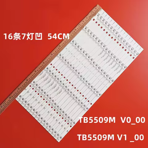 100% New 16pcs/Kit LED strips for PANA SONIC TV TX 55DX600E TH 55DX650M TX 55AX630B TX 55DS500E TB5509M V0 00 TB5509M V1 00