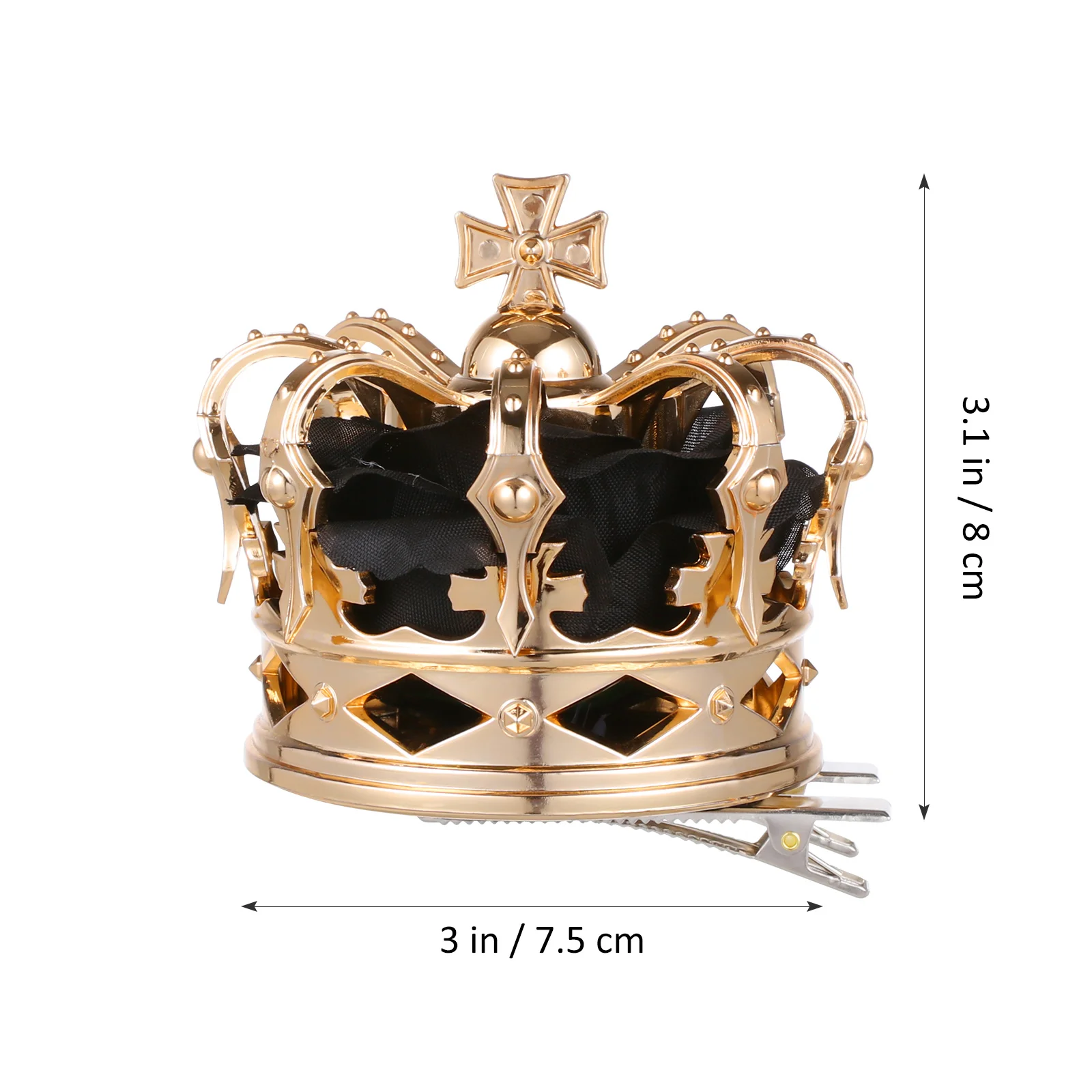 Crown Hairpin Three-dimensional Halloween Accessories Headdress Princess Toys Golden Clips