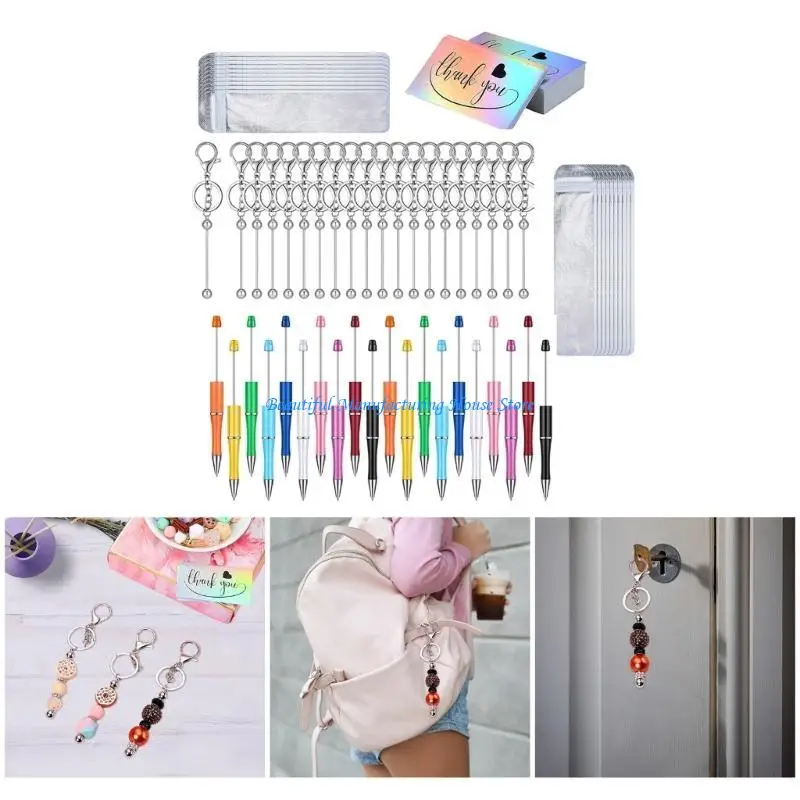 

E56A 80pcs Ballpoint Pen Set Lobster Clasps Keychain Writing Instruments Accessories
