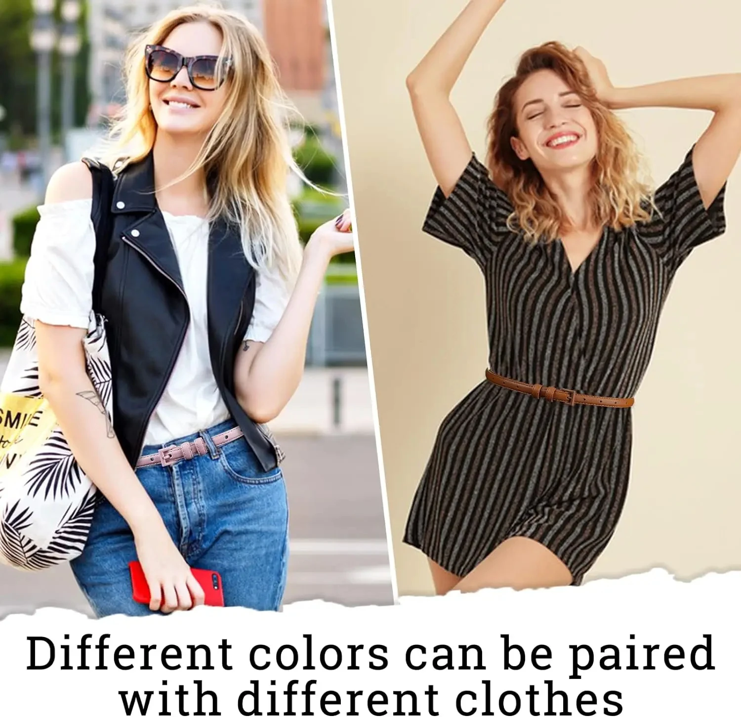 جلد طبيعي المرأة نحيل حزام جلد رقيقة الخصر حزام الجينز للسراويل موضة المعادن في حزام مشبك دبوس