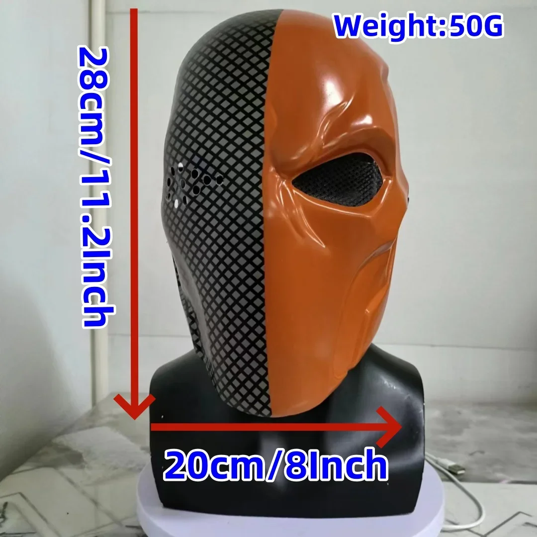 Deathstroke PVC Mask Villain Mercenary Cosplay Headgear Halloween Character Realistic Full Face Masks Helmet Costume Party Props