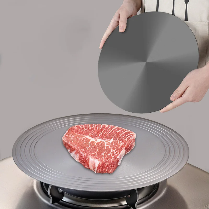 

Multifunctional Gas Stove Heat Conduction Plate Fast Defrosting Diffuser Tray Pot Protector Anti-Burn Black Kitchen 3mm Thick