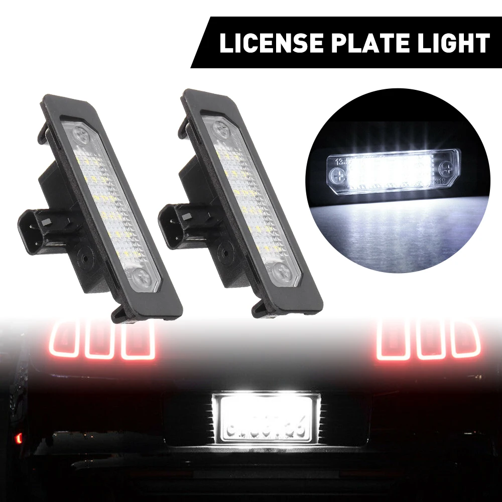 2X Car License Plate LED Light Lamp Bulb 12V For Ford Mustang Focus Fusion Taurus Flex Lincoln MKS MKT MKX MKZ Mercury Milan