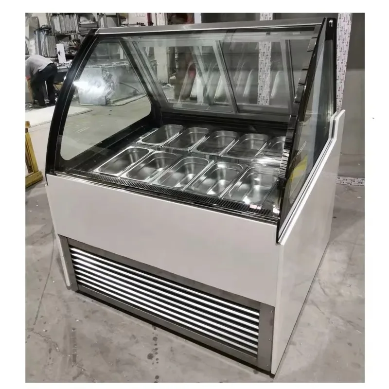 ตู้โชว์ไอศกรีมเจลาโต้ โยเกิร์ตแช่แข็ง ไอศกรีมอิตาเลียน ตู้แช่แข็งโชว์ไอศกรีม