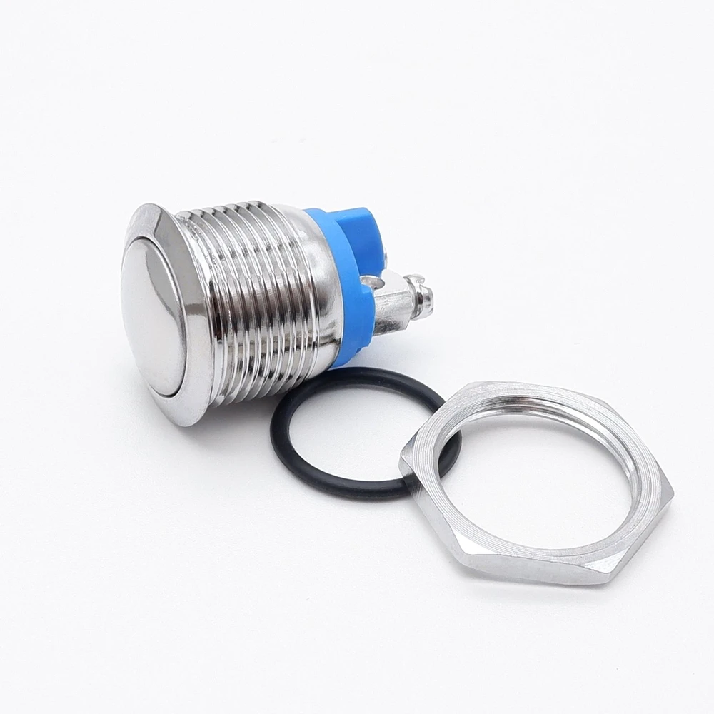 Metal Push Button Switch 16mm 19mm 22mm 1NO Momentary Reset Self Screw Terminal Waterproof Car Engine Doorbell PC Power Switch