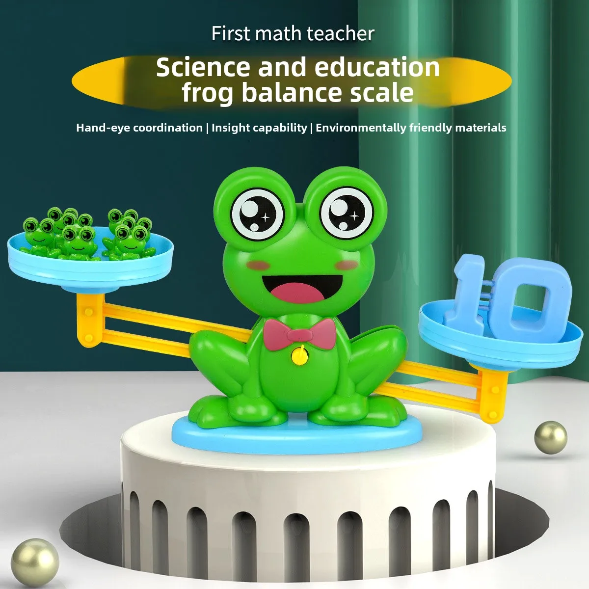 

Montessori Math Match Game Frog Digital Balance Scale Toy Early Learning Balance Digital Addition Subtraction Math Toys