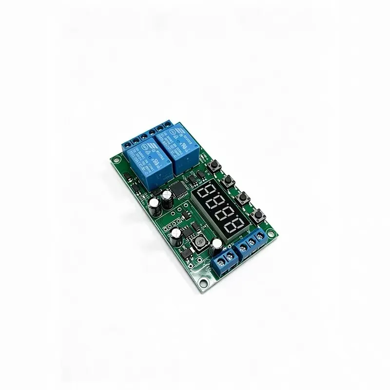 Dual Channel DC Time Delay Relay Module 7V to 30V Wide Voltage Range with 16 Modes and 0.01s-999min Timing Control