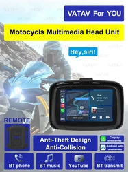 5 Inch Touch Outdoor Ipx7 Waterproof Sunsceen External Portable Motorcycle Special Navigator Support CarPlay Android Auto C5 Pro